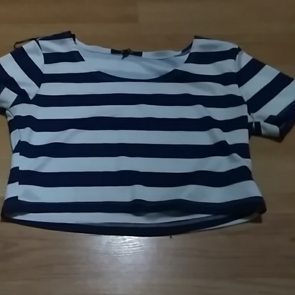 Bluw stripped crop top
